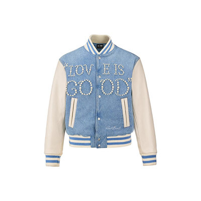 GOODBRAND珍珠牛仔棒球夹克