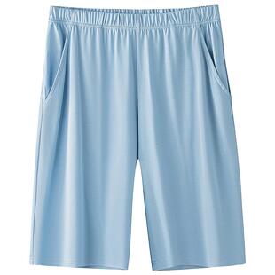 男士睡裤冰丝感夏季薄款莫代尔宽松休闲大码五分裤家居裤睡衣短裤