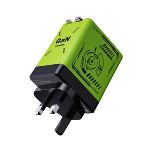 120W港版双线充电器自带伸缩线快充充电头Gan全协议闪充快充头美规英规适用于华为三星苹果安卓手机快充