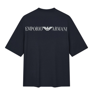 Armani/阿玛尼EA 鹰标丝光棉圆领男士短袖T恤 EM005737 AF24470