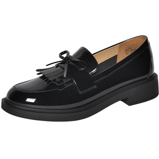 REEMOOR睿慕2026春季新款流苏蝴蝶结乐福鞋厚底增高小皮鞋单鞋女