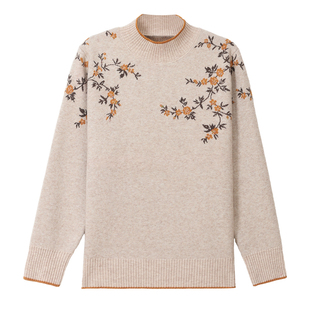 妈妈冬装2025新款洋气半高领毛衣中老年女装秋冬针织打底衫套装