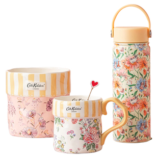 Cath Kidston316保温杯套装新年礼物陶瓷咖啡杯带勺家居装扮正品