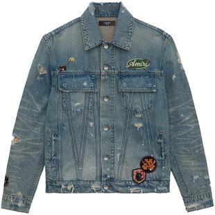 AMIRI 2025年早春男装 个性做旧印花牛仔外套