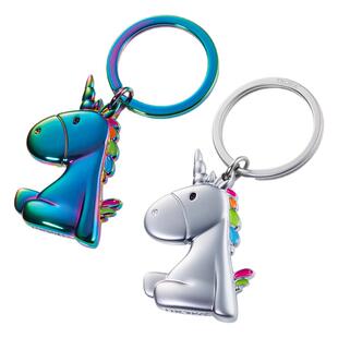 德国TROIKA拓意卡珐琅工艺独角兽主题门车金属钥匙链扣环包具挂饰