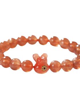 天然太阳石手链定制刻字原创手饰