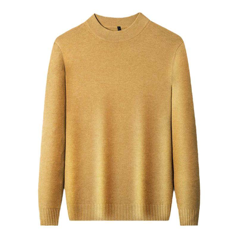 高级感男士半高领毛衣秋冬修身保暖纯色中领毛衫内搭打底针织衫男