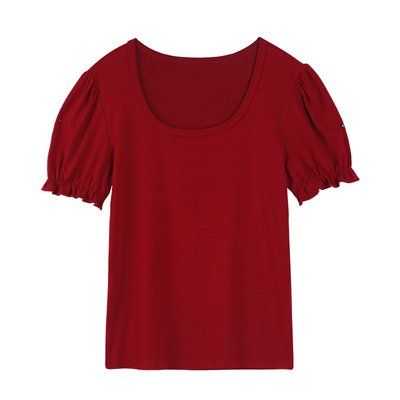 短袖复古薄泡泡袖女优惠5元