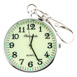 清晰大数字中老年人夜光挂表学生公务员考试实用钥匙扣表石英表