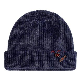 马登工装美式复古北极绒蓝色冷帽护耳防寒毛线保暖瓜皮帽子男秋冬