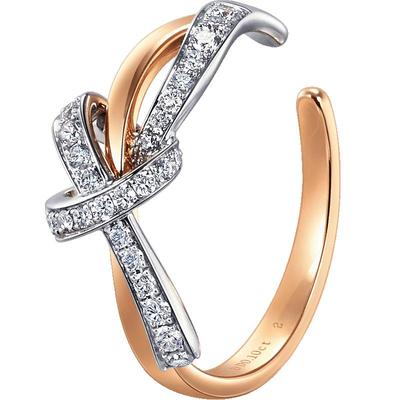 周生生18K金单只钻石耳钉