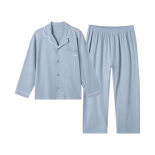【棉质开衫睡衣】小猪托尼胖男童家居服大童简约风翻领睡衣套装春