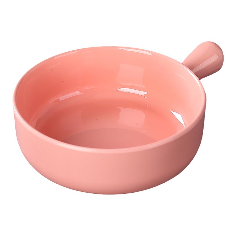 网红北欧餐具手柄泡面碗水果沙拉早餐粥碗商用仿瓷塑料创意焗饭碗