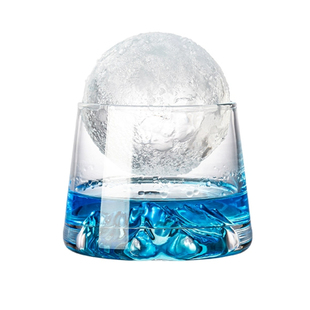 水晶款富士山杯冰山玻璃杯观山杯日式ins雪山杯水杯茶杯威士忌杯