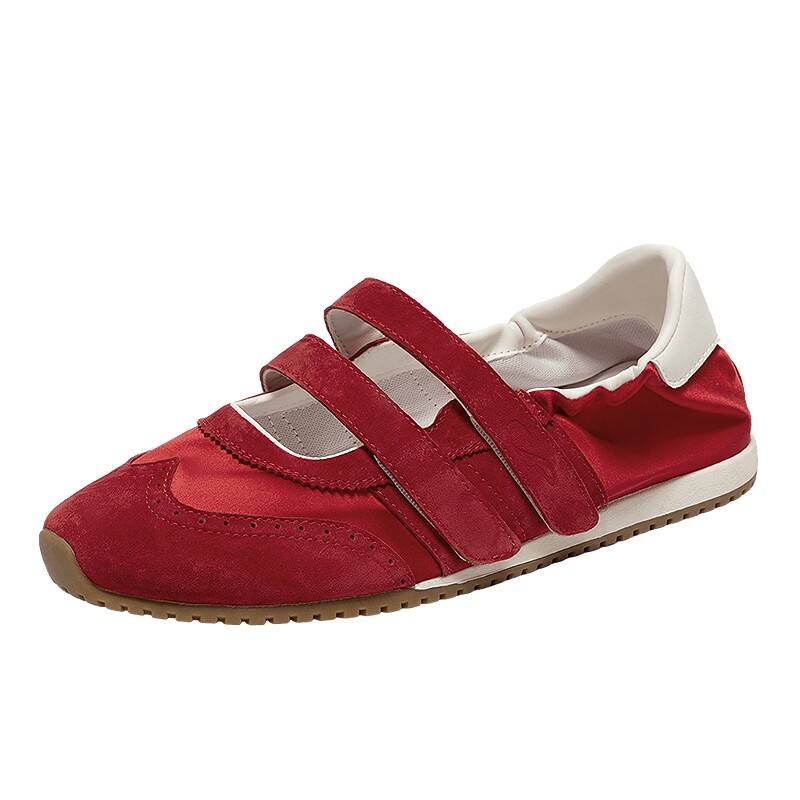 【张婧仪同款】千百度布洛克芭蕾德训鞋女2026春薄底玛丽珍休闲鞋