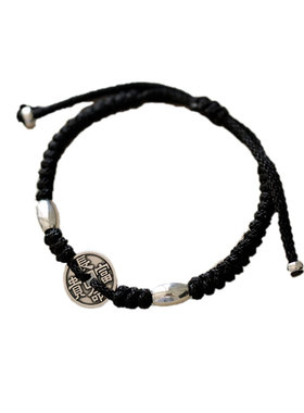 999足银钱币手链编织手绳