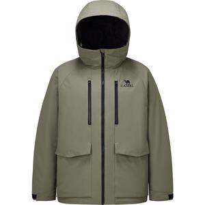 骆驼男装情侣款工装棉服男冬季2025连帽加绒加厚防水棉衣外套