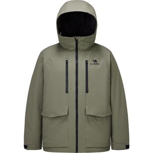 骆驼男装情侣款工装棉服男冬季2025连帽加绒加厚防水棉衣外套