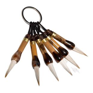 张小凤迷你毛笔钥匙扣挂件摆件文玩可爱中国风文昌笔套装小楷软笔书法专用十大名牌女生书法礼物用品文房四宝