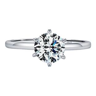 MODIAN摩典莫桑钻1克拉戒指女S925纯银经典6爪奢华浪漫情侣礼物