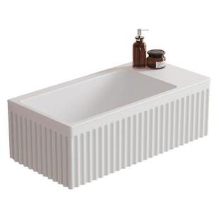 普奥勒一体人造石小户型挂墙式洗手盆 阳台卫生间洗脸盆悬空挂盆