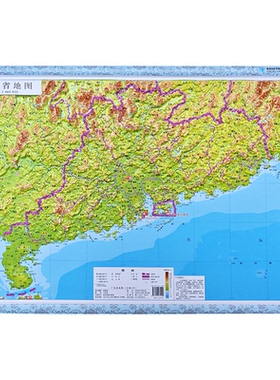 2026新版广东立体凹凸地图装饰画