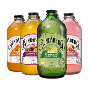 Bundaberg宾得宝澳洲网红果味气泡水375ml*4多口味果汁饮料汽水