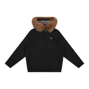 FDR 慵懒高级感针织衫2025秋冬可外穿厚开衫男豹纹毛领毛衣外套女