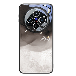 水墨锡纸纹适用vivox200手机壳x200ultra自带镜头膜x100小众不撞壳x200s渐变水彩x90pro+女款pro新款玻璃外壳