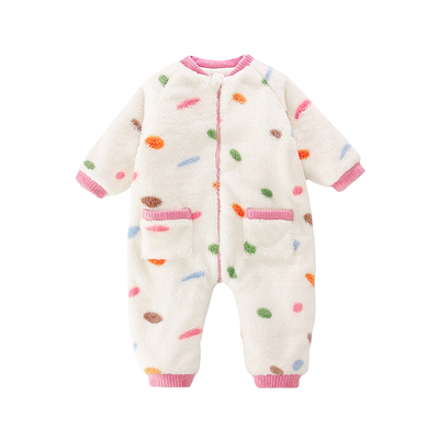 女童连体睡衣冬季珊瑚绒儿童加绒加厚款婴儿睡袋宝宝法兰绒家居服