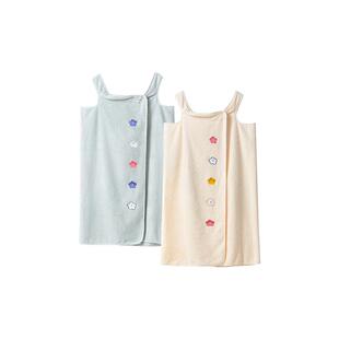 三利可穿式浴巾浴裙纯棉浴袍2025新款全棉女大人家用吸水可裹裹巾