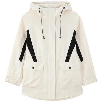 MindBridge撞色拼接连帽外套