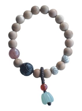 「海棠未雨」原创桃木手链木质女款手串简约古风气质民族风水晶