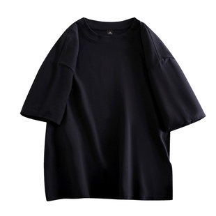 NASA联名短袖T恤男女夏季重磅纯棉复古青年韩版休闲宽松五分袖港