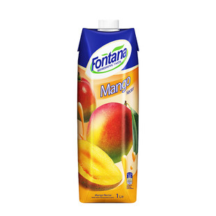 塞浦路斯进口Fontana芳塔娜芒果汁饮料1L*2盒装大瓶0脂果味饮品