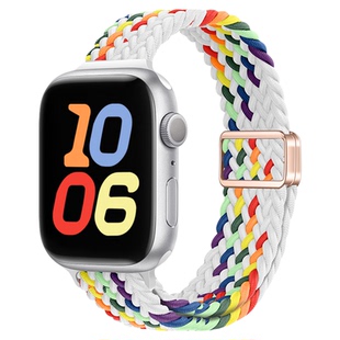 适用苹果S10手表表带女款applewatch11表带编织S7高级iwatch10表带SE3运动S9手表带S8新款ultra3磁吸运动腕带