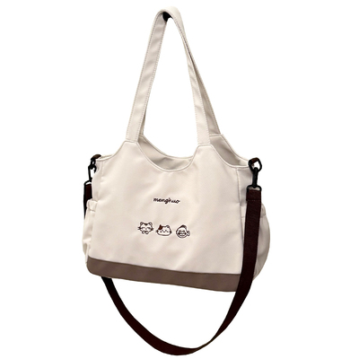 大容量新款秋冬托特包女百搭大学生上课通勤单肩包复古休闲斜挎包