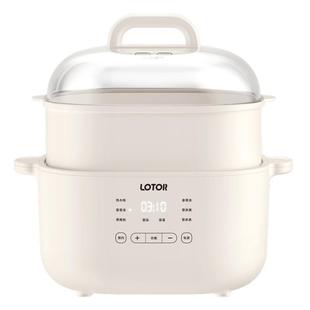 lotor徕多电炖盅隔水炖家用全自动陶瓷炖汤煲汤蒸锅大白电炖锅4人