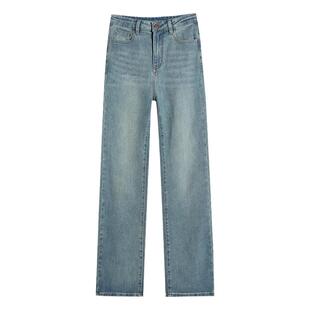 直筒牛仔裤女2026新款爆款裤子秋冬加绒显瘦修身小个子窄版阔腿裤