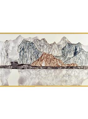 瑞杰客厅沙发墙珐琅彩画金银山