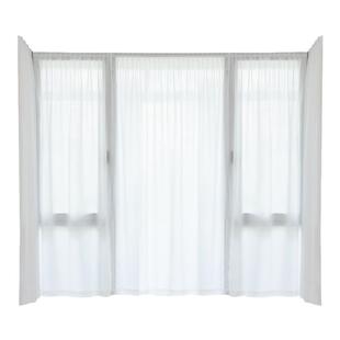 魔术贴窗帘免打孔纱帘透光不透人阳台飘窗窗纱内开窗白纱自粘安装