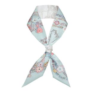 18姆米真丝桑蚕丝华丽的缰辔花卉版手柄绑包飘带丝巾