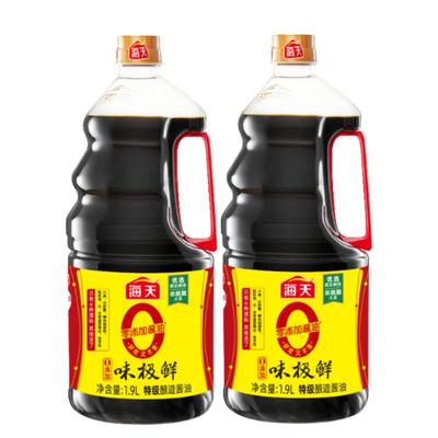 海天0添加味极鲜酱油1.9L×2瓶