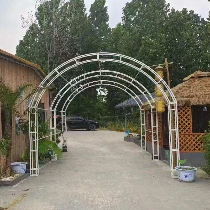 铁艺弧形拱门弧形桁架圆形桁架户外活动爬藤风车长廊拱门架子订制