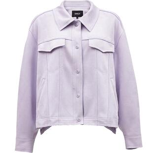 ONLY秋季设计感绑带宽松落肩翻领麂皮绒外套女|124336035