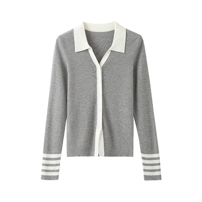 TINGE贴己撞色设计感针织衫