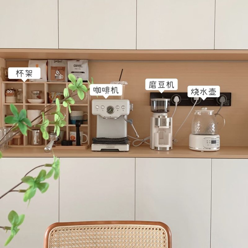 咖啡角杯架餐边柜吧台收纳置物架马克杯水杯器具布置展示架子