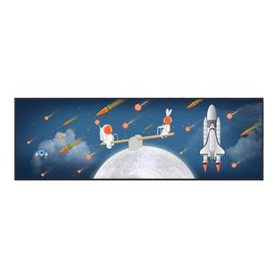 太空人宇航员儿童房装饰画男孩房间卡通挂画宇宙星空月球墙饰画横