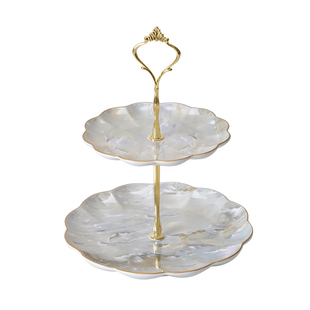 欧式高档多层果盘家用客厅茶几轻奢摆件糖果盘摆放零食点心水果盘