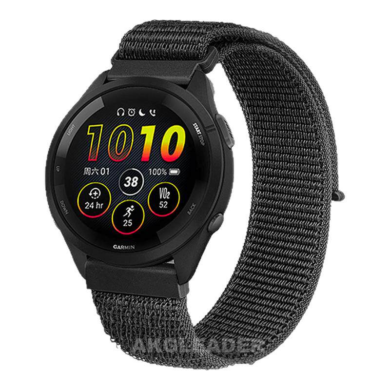 AKGLEADER适用于佳明Forerunner255/255M/265M/745尼龙回环编织表带Garmin Vivoactive4S手表带Venu3潮牌腕带